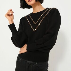 Tuckernuck Hyacinth House Black Embellished Sweater